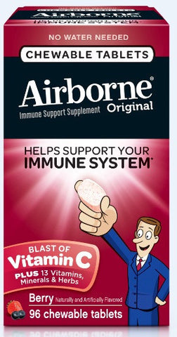 Airborne Chewable Vitamin C 1000mg Immune Support Supplement Tablets