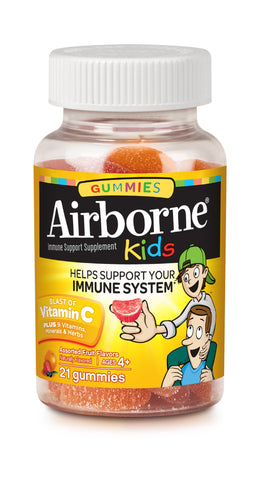 Airborne Kids Gummies Vitamin 667mg Immune Support Supplement, Assorted Fruit Flavors