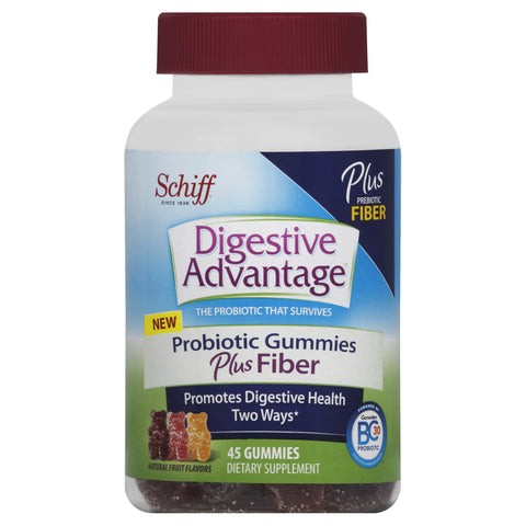 Digestive Advantage Daily Probiotic Gummies Plus Fiber, 45 Count