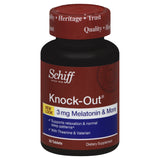 Schiff Knock-Out with Melatonin 3mg, Theanine and Valerian Sleep Aid Supplement, 50 Count